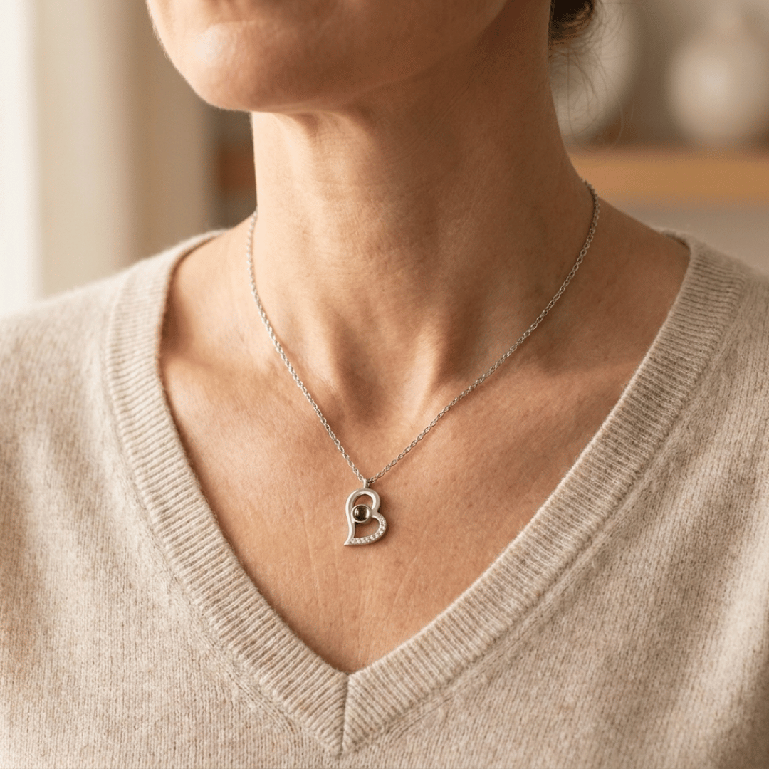 Personalized Heart Photo Necklace