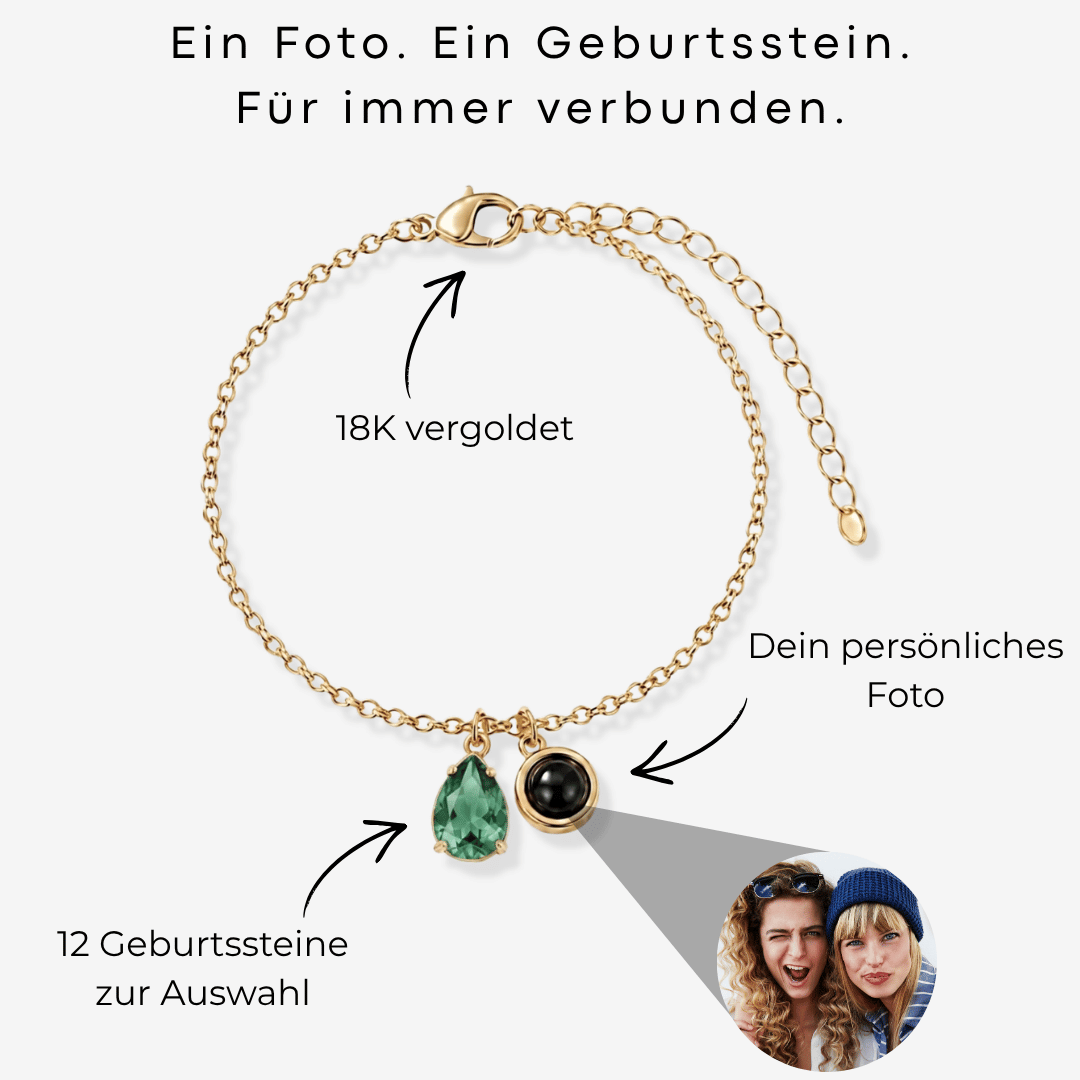 Hero - Personalisiertes Armband mit Foto - Geburtsstein