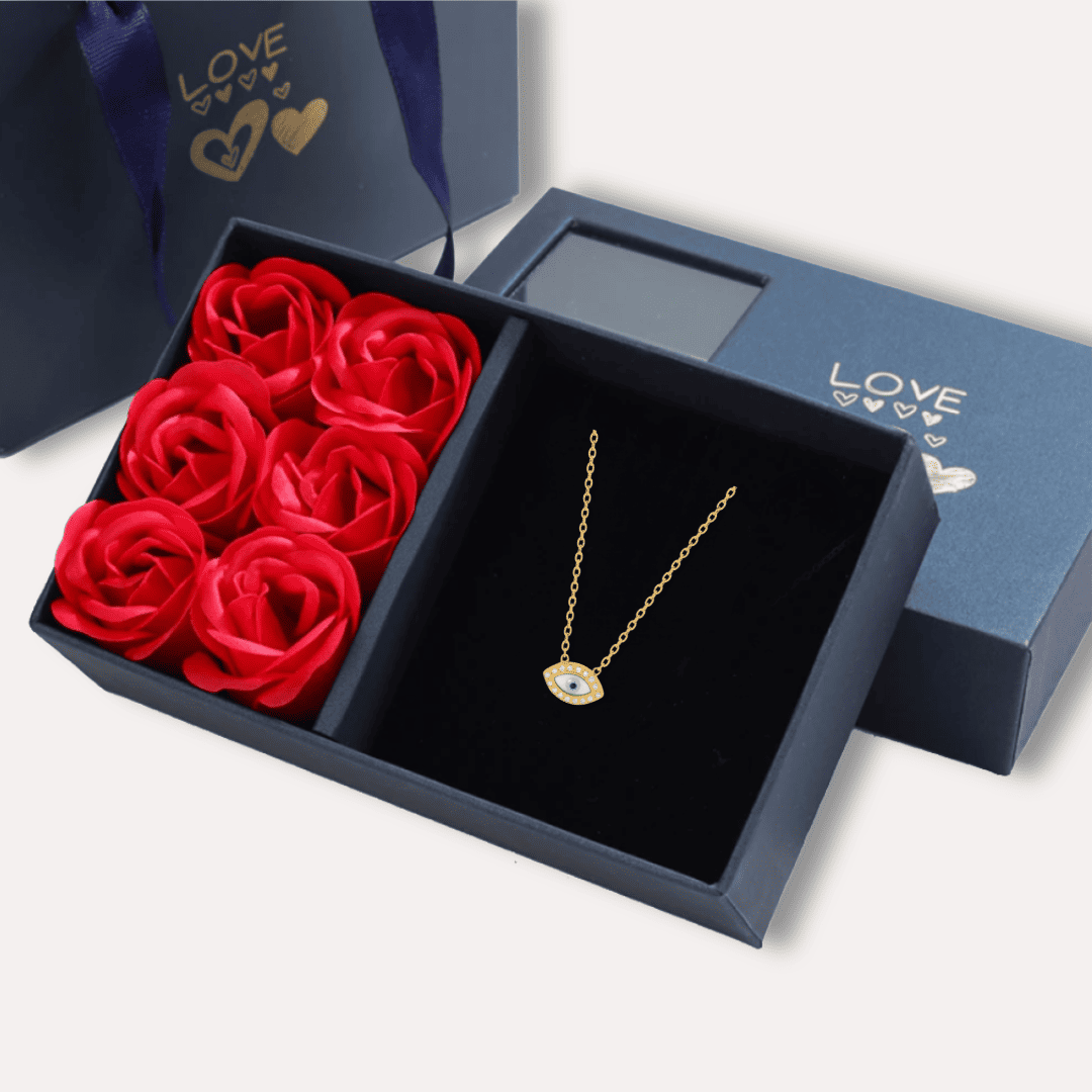 Evil Eye Halskette – 18K Vergoldet & Edelstahl