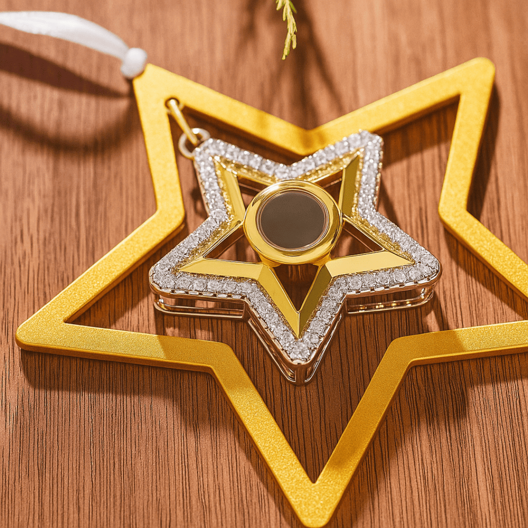 Stern Weihnachtsanhänger mit Foto