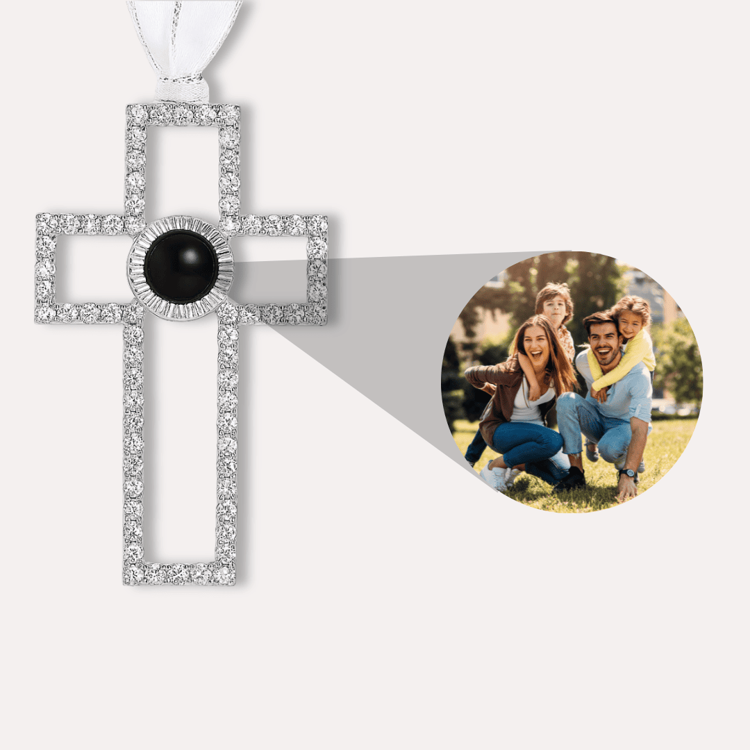 Kreuz Weihnachtsanhänger mit Foto