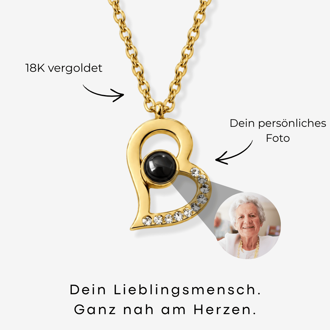Personalisierte Halskette mit Foto - Herz