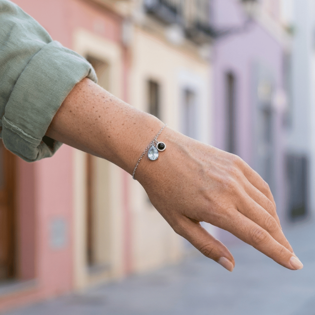 Personalisiertes Armband mit Foto - Geburtsstein