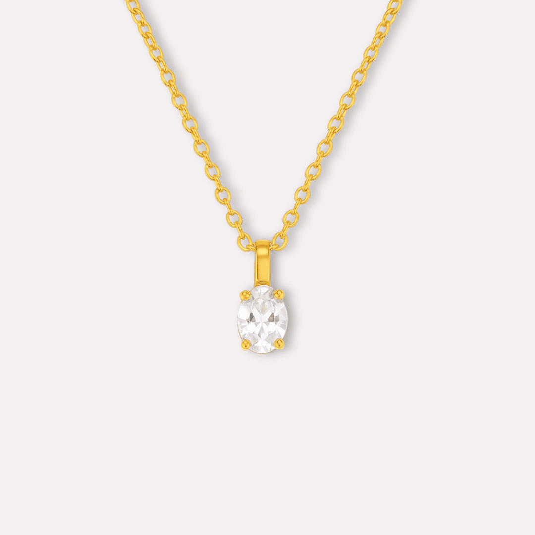 Oval Charm Halskette – 18K Vergoldet & Edelstahl