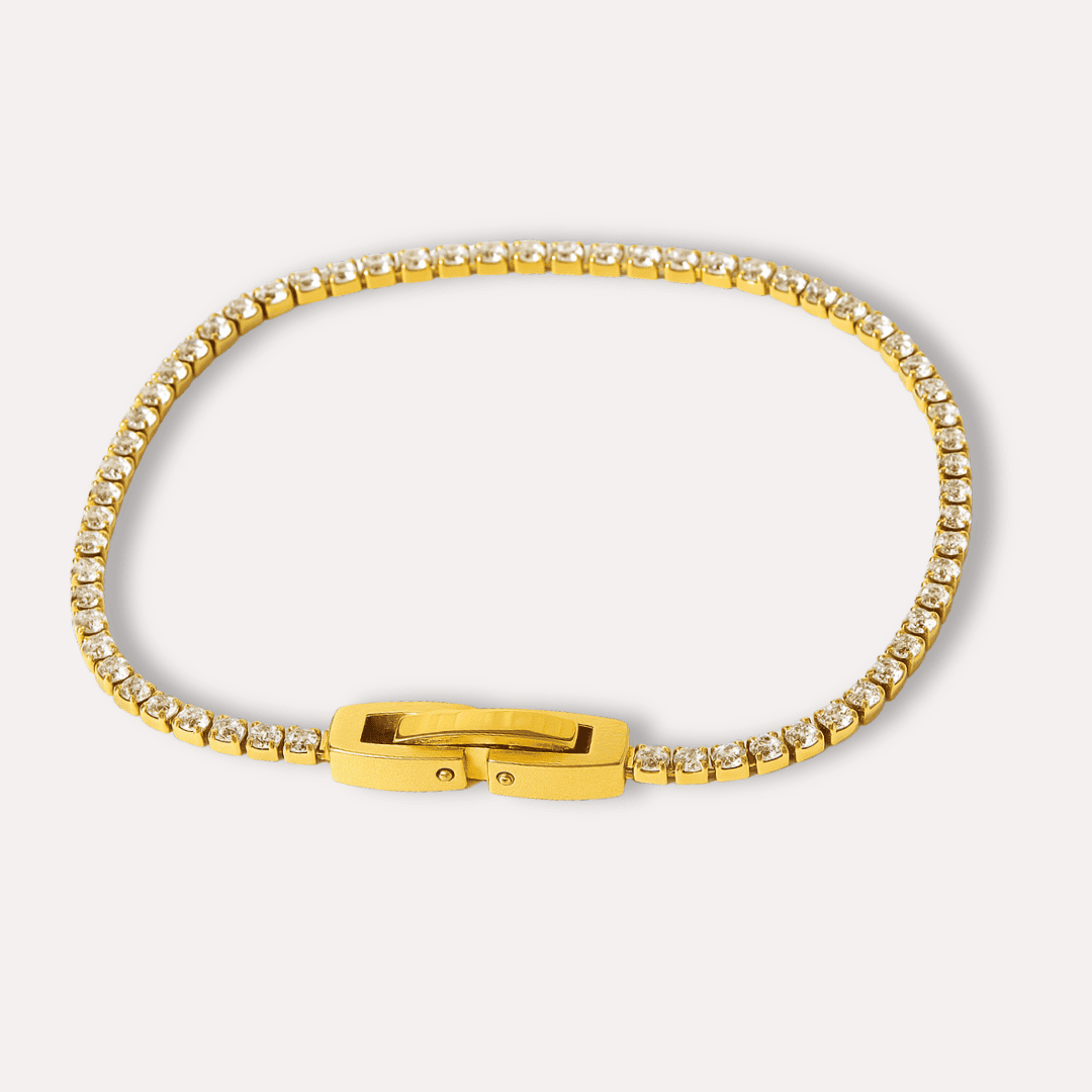 Elegantes Tennis Armband – 18K Vergoldet & Edelstahl