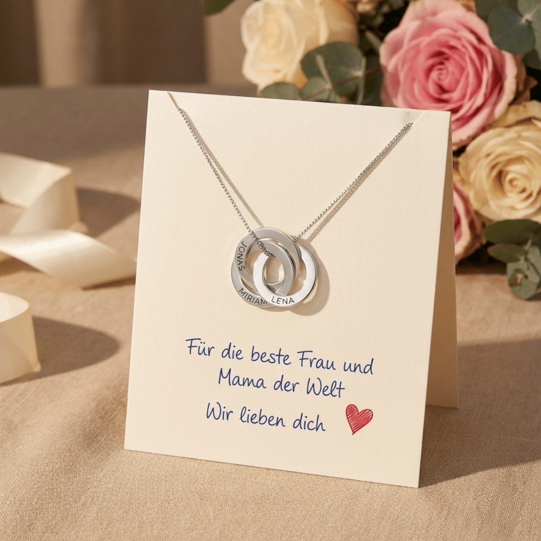 Ringkette mit gravierten Namen
