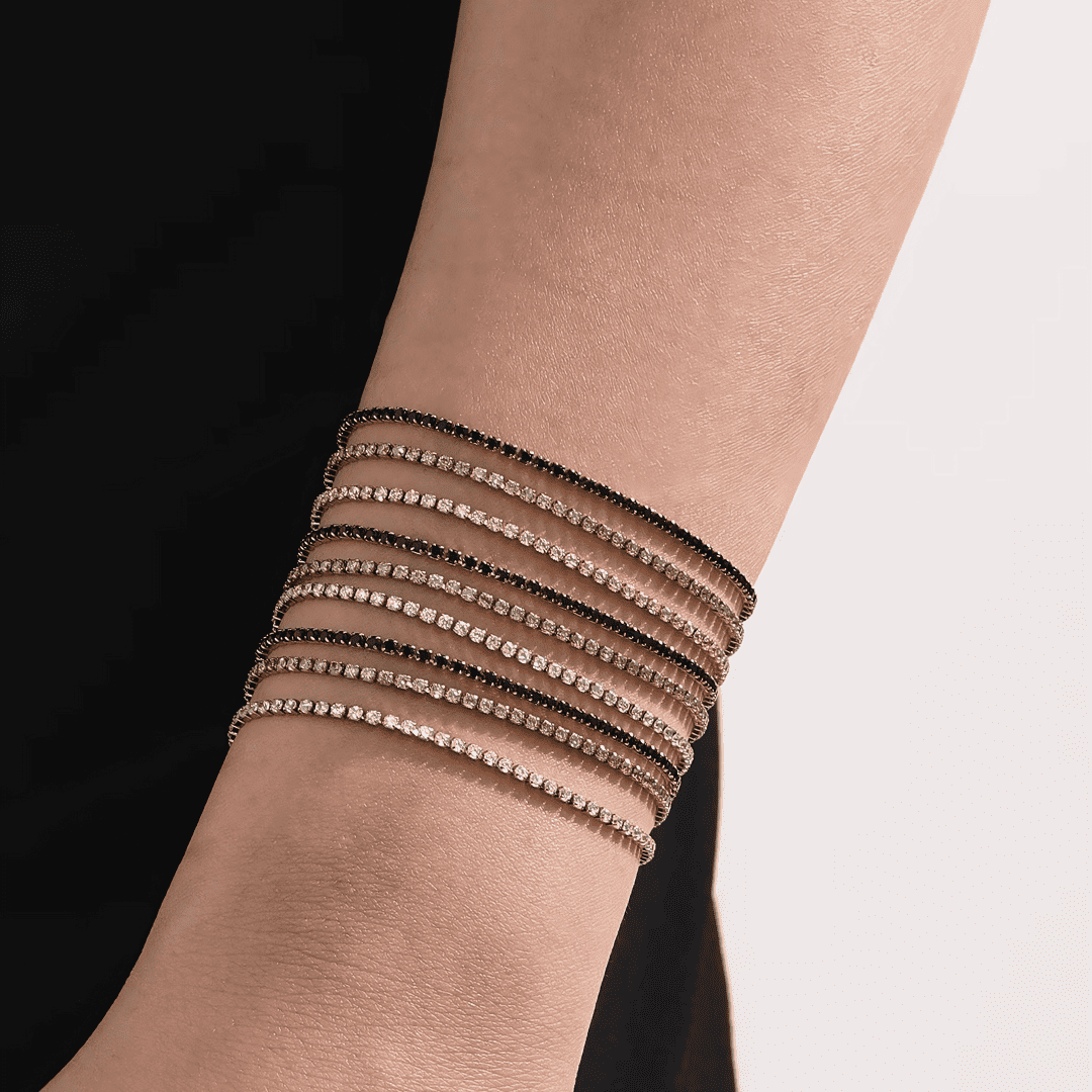 Elegantes Tennis Armband – 18K Vergoldet & Edelstahl