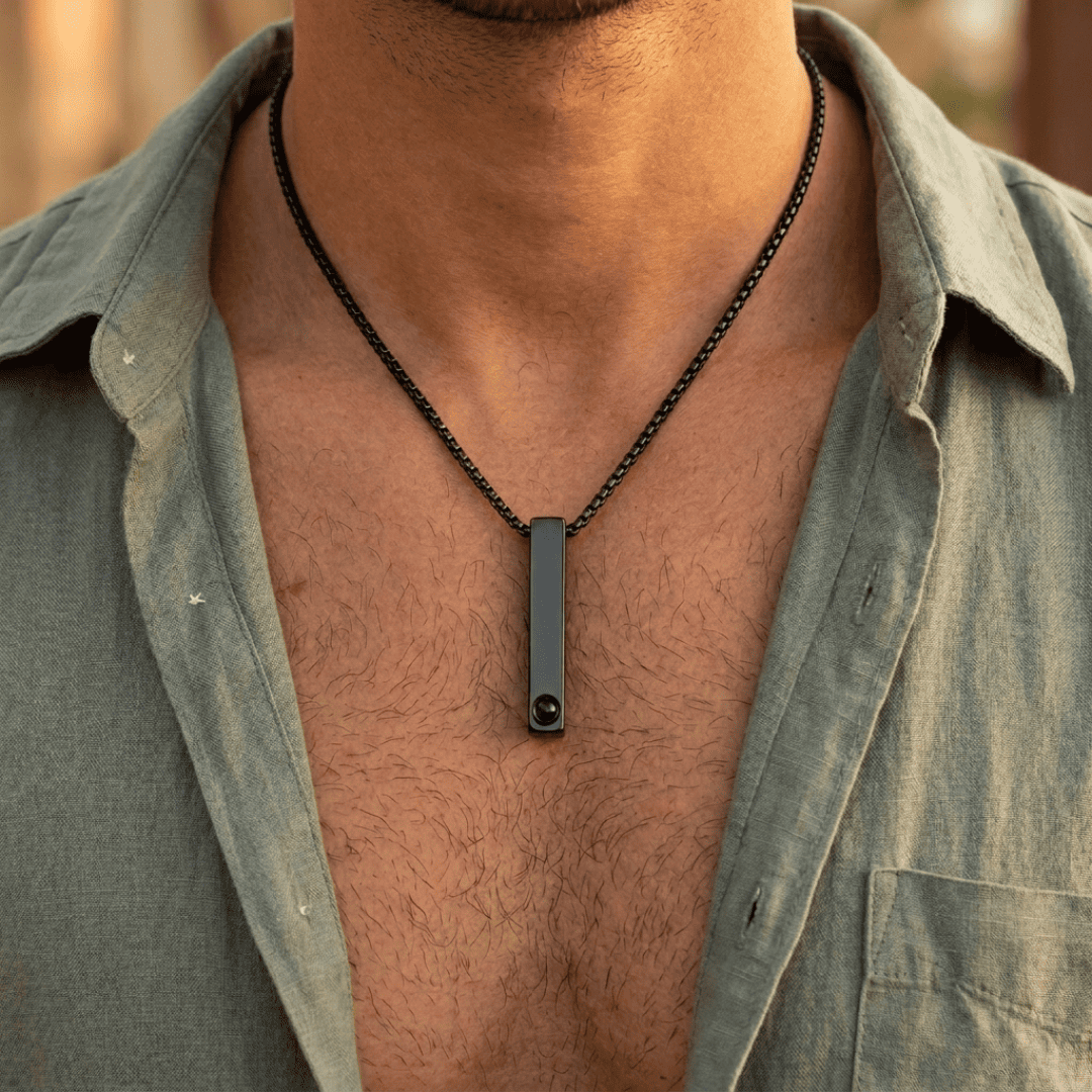 Personalisierte Halskette mit Foto - Stab, Box Chain
