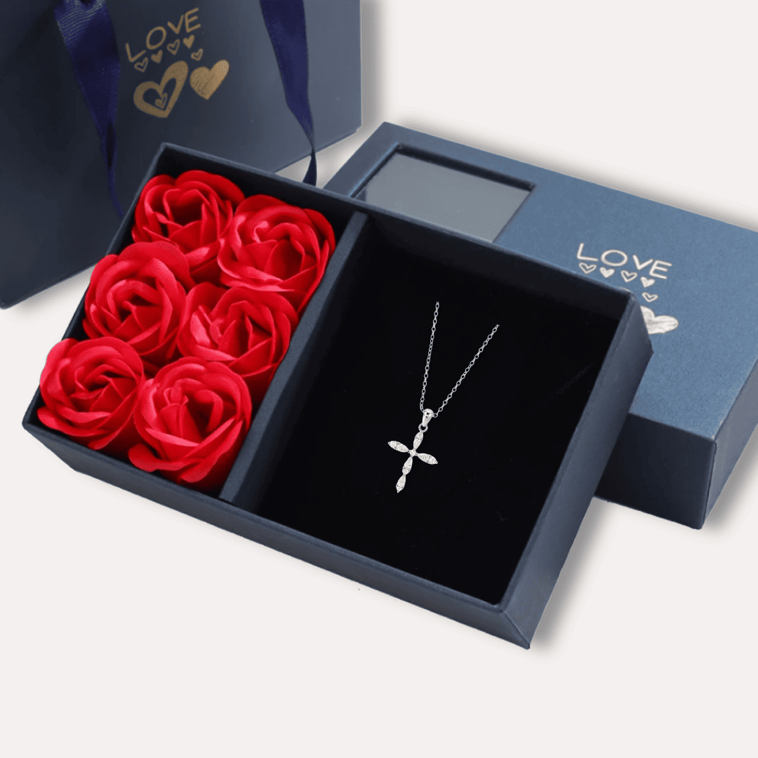 Kreuz Anhänger Halskette – 18K Vergoldet & Edelstahl