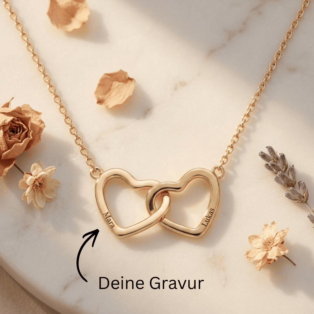 Engraved Necklace with Rose, Love Card