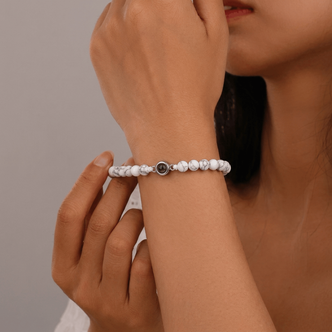 Personalized Photo Pearl Bracelet