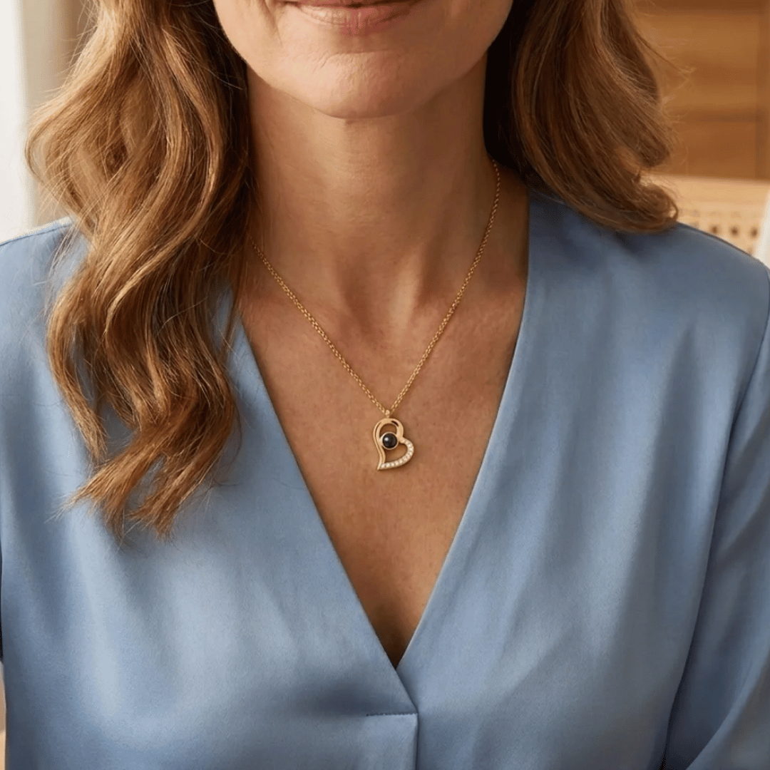 Personalized Heart Photo Necklace