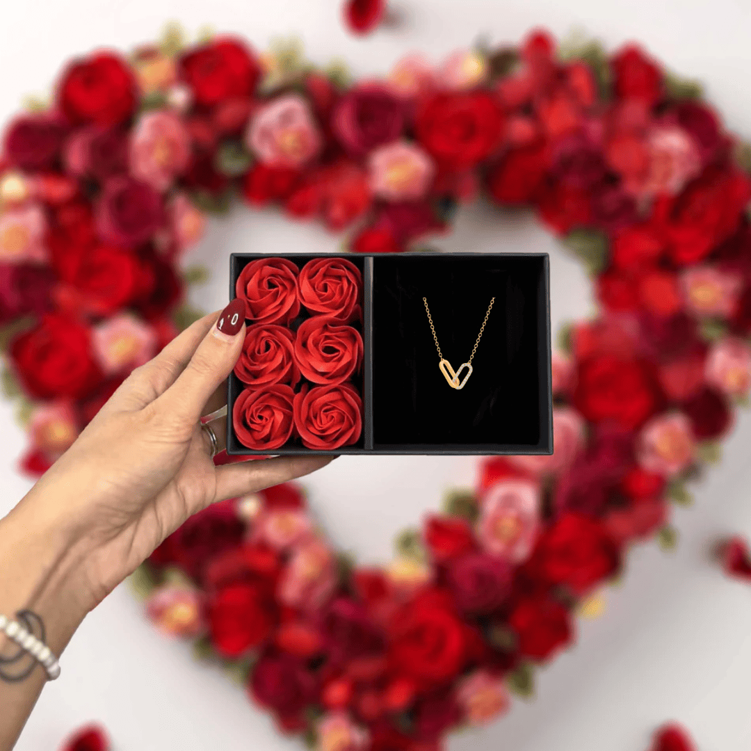 Doppelring Halskette - 18K Vergoldet