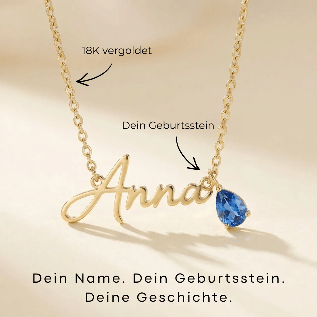 Hero - Namenskette mit Geburtsstein